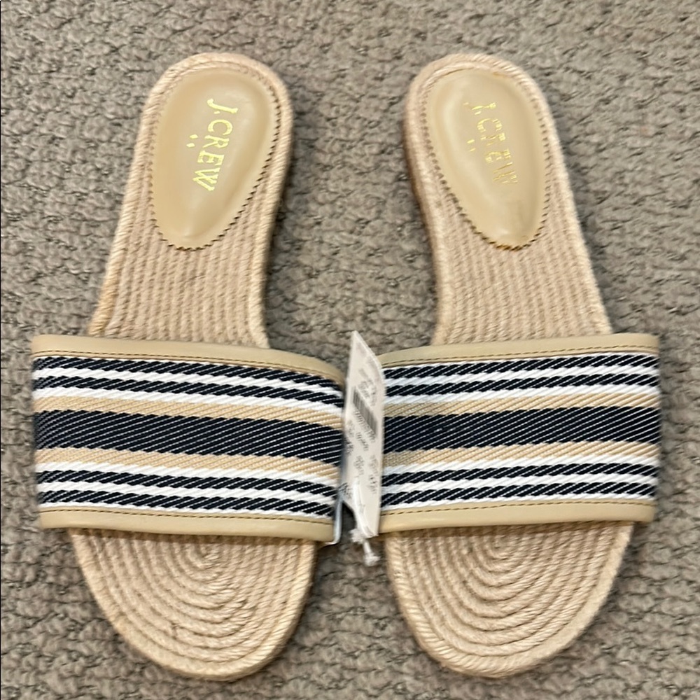 NWT J.Crew Striped Sandals